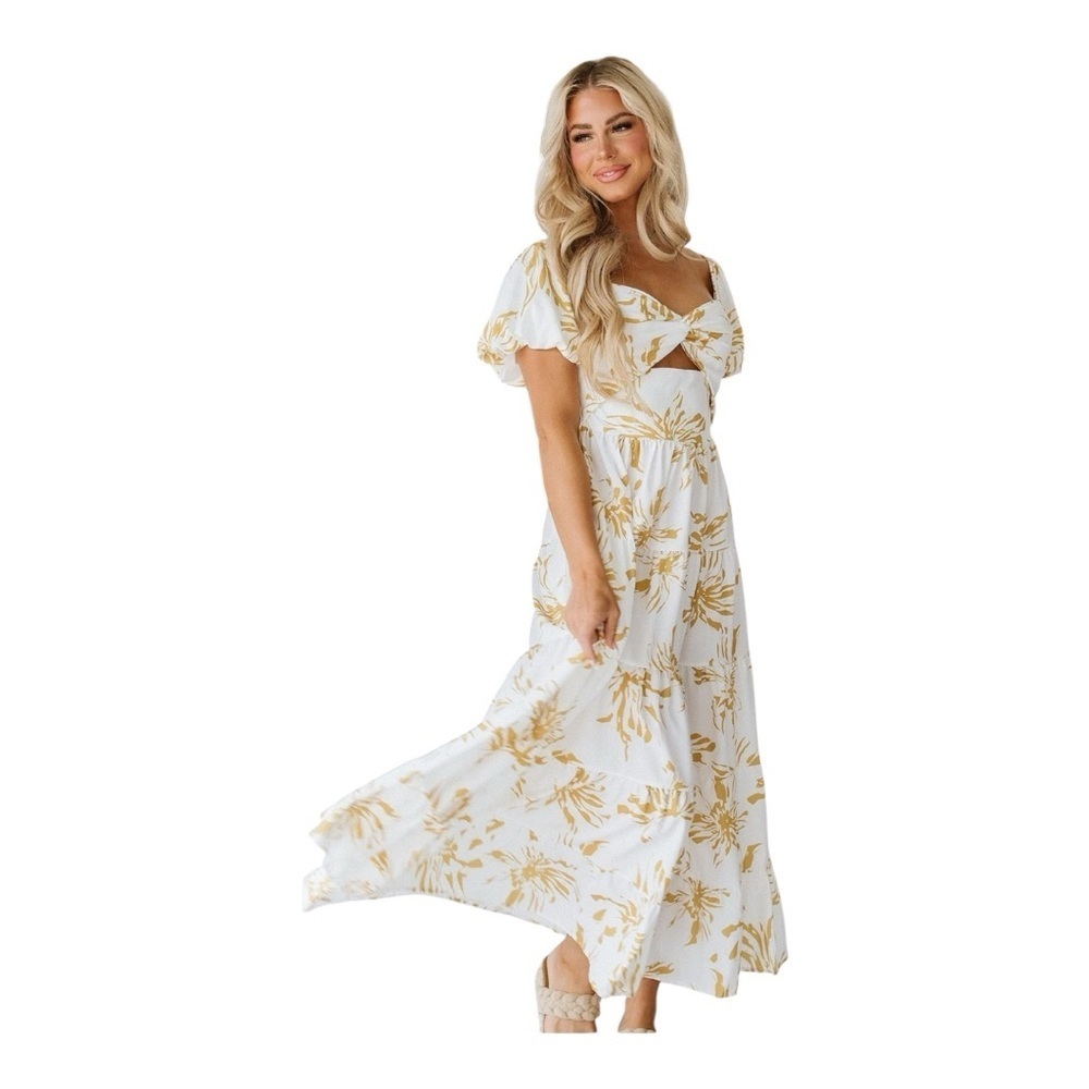 NWOT Liam & Co Rumi Bubble Sleeve Maxi Dress Size XL - Picture 2 of 7